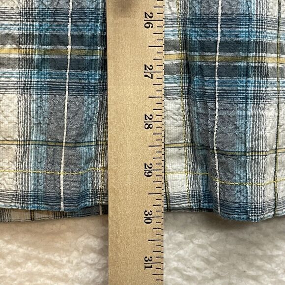 Kuhl Shirt Mens Large Blue Plaid Button Down Pocket Outdoor Short Sleeve Casual - Picture 11 of 12